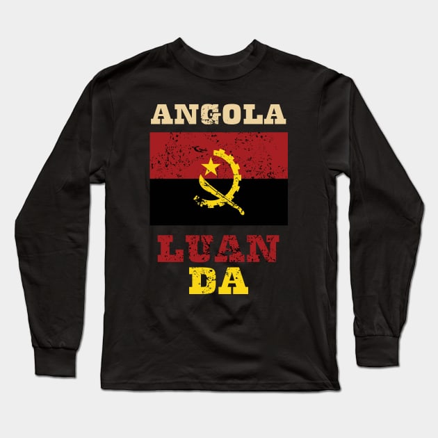 Flag of Angola Long Sleeve T-Shirt by KewaleeTee